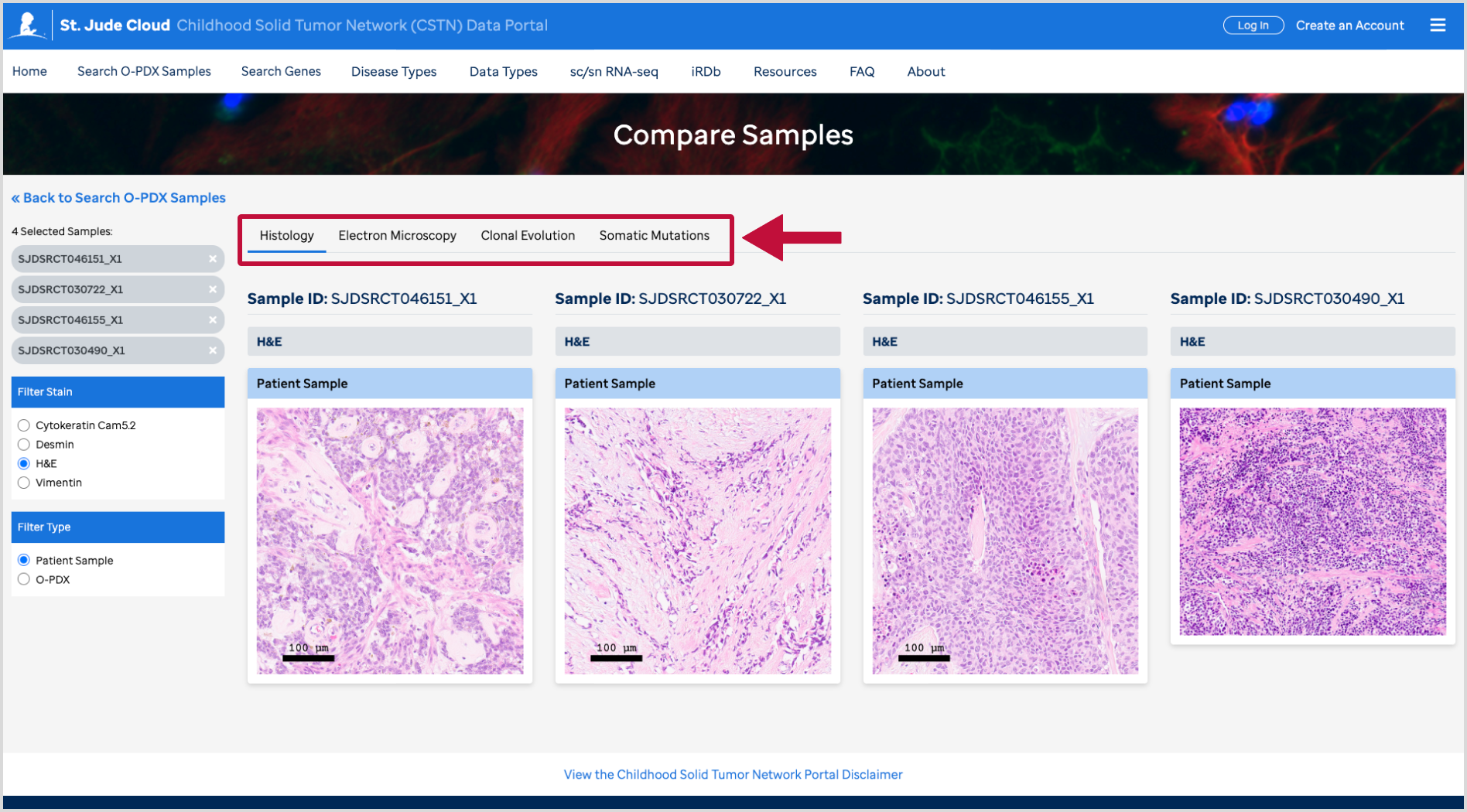 Compare Samples - Screenshot